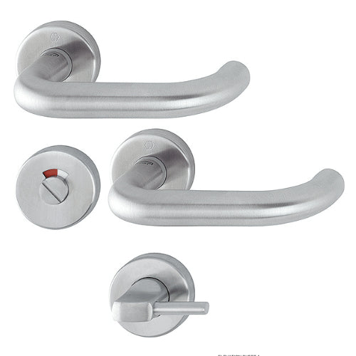 HOPPE Paris SecuSan Stainless Steel Bathroom/WC Interior Door Handle Set